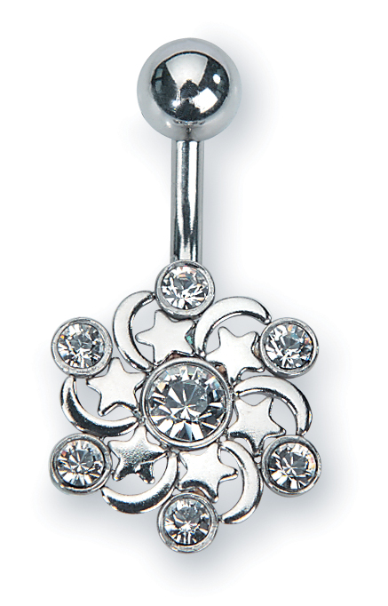 Bauchnabelpiercing, Stahl.